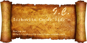 Iczkovits Cecílián névjegykártya
